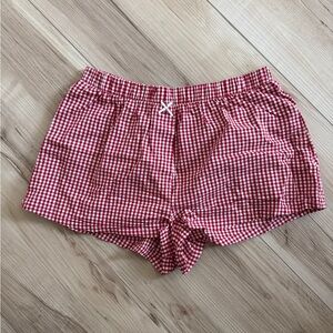Altar'd State Red Checkered Shorts